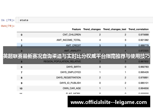 英超联赛最新赛况查询渠道与实时比分权威平台指南推荐与使用技巧